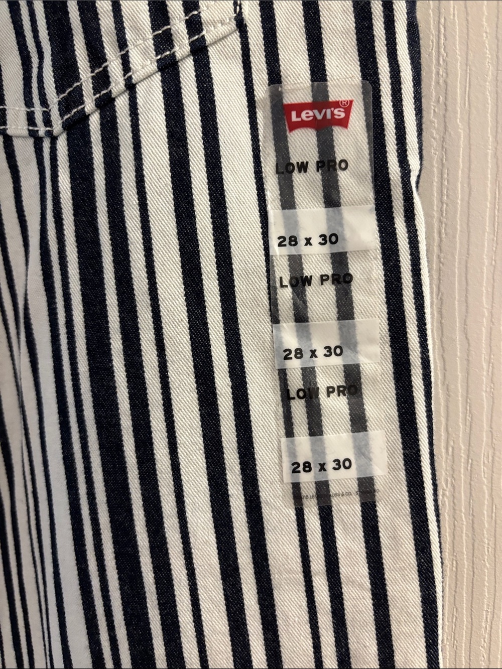 Levi's Black & White Vertical Stripe Straight Leg Jeans - Picture 8 of 8